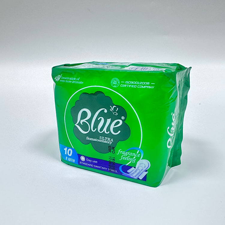 青い生理用ナプキン